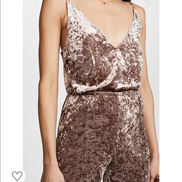 Bb Dakota Crushed Velvet Pink Jumpsuit Cassandra - Picture 4 of 9